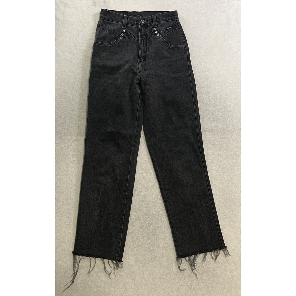 Vintage Rockies Denim Jeans Women's 27/5 Black Denim High Rise Western 430215 - Picture 1 of 9